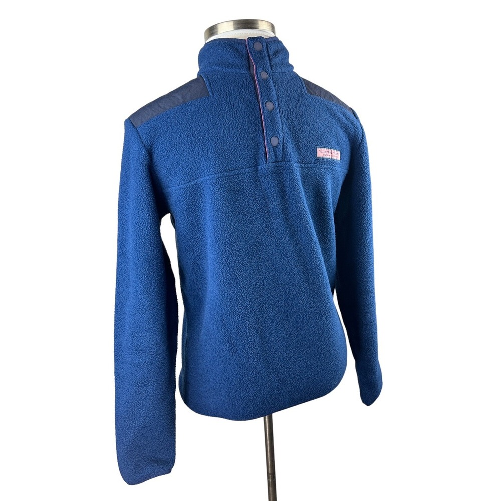 Vineyard Vines Snap Placket Fleece Shep Shirt Pullover Blue Men's Small Sweater - Picture 13 of 13